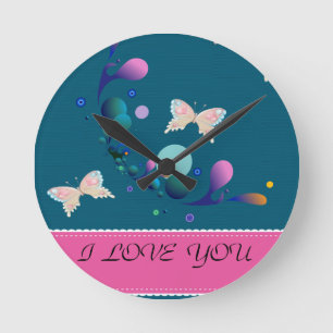 Horloge Ronde Papillons colorés