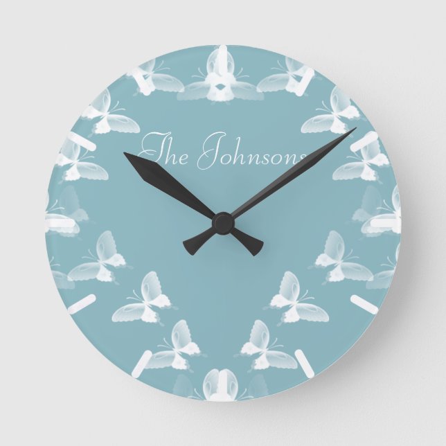 Horloge Ronde Papillons en vol (Recto)