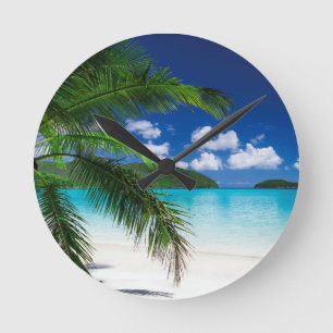 Horloge Ronde Paradis de plage classique des îles tropicales