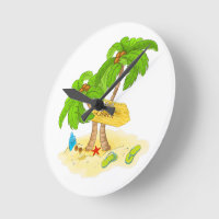 Paradis de plage tropicale – Art mural, palmiers,