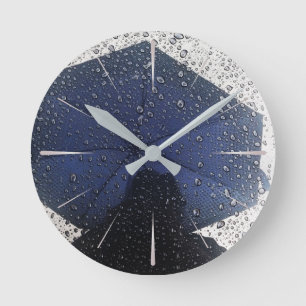 Horloge Ronde Parapluie bleu