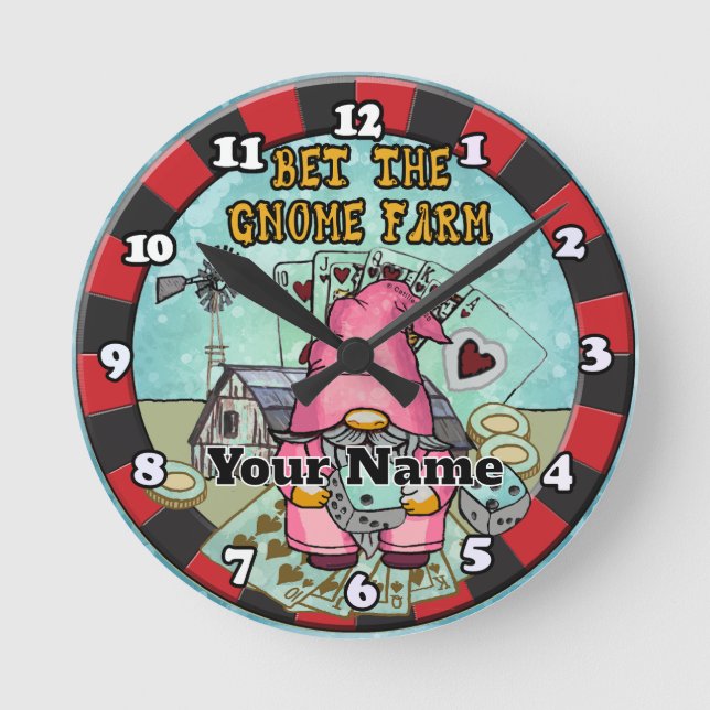 Horloge Ronde Parier le gnome de la ferme  (Recto)