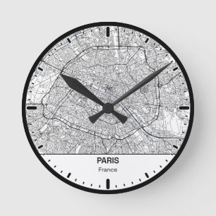 Horloge Ronde Paris Clock City Line Art