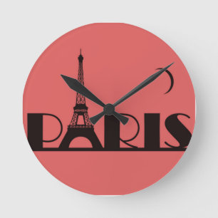 Horloge Ronde "Paris" Coral-Melon & Black
