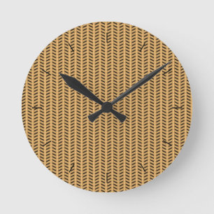 Horloge Ronde Parquet en osier