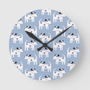 Horloge Ronde Parson Jack Russell Terrier Chien Motif bleu