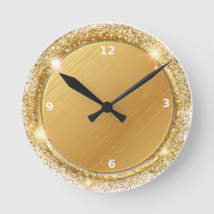 Horloge Ronde Parties scintillant