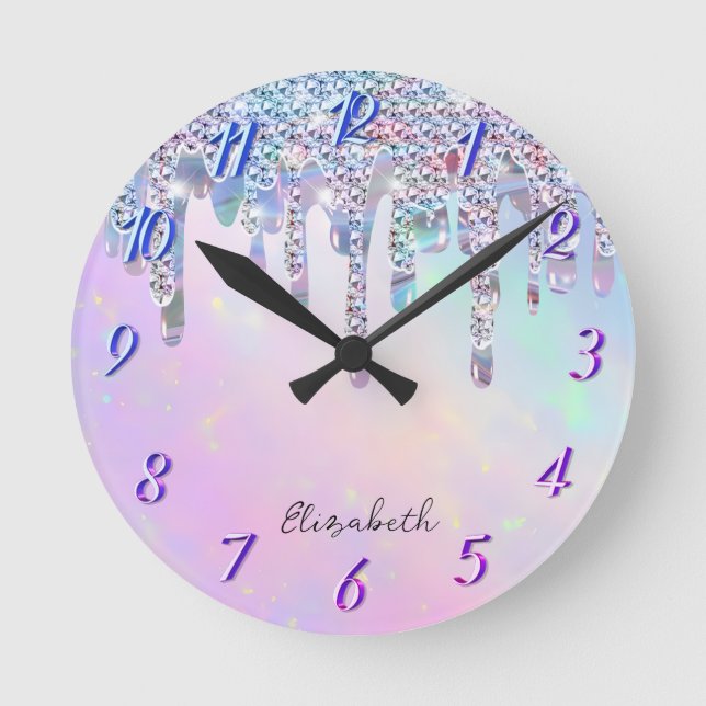 Horloge Ronde Parties scintillant arc-en-ciel branché Drivers Ho (Recto)