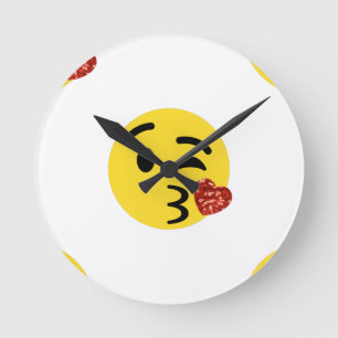 Horloge Ronde parties scintillant baiser émoji