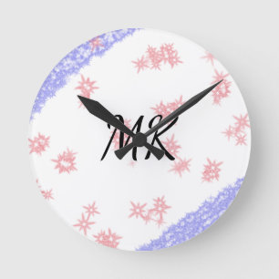Horloge Ronde Parties scintillant colorée simple étincelle motif