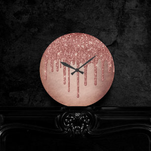 Horloge Ronde Parties scintillant de la broche à goutte   Terra 