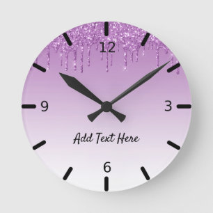 Horloge Ronde Parties scintillant de séchage mignonne personnali