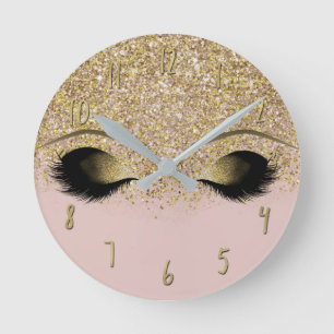 Horloge Ronde Parties scintillant rose et or Moderne tendance Gl