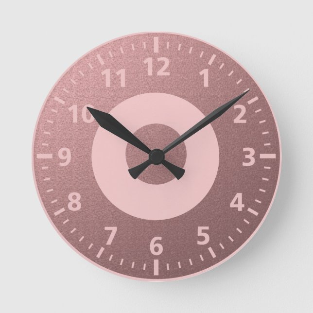 Horloge Ronde Parties scintillant rose Rose tendance (Recto)