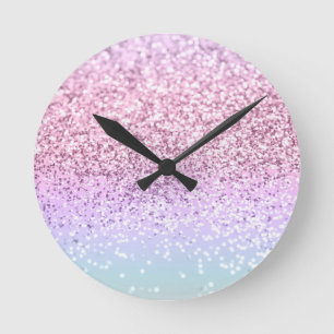 Horloge Ronde Parties scintillant Unicorn Girls #1c (Parties sci