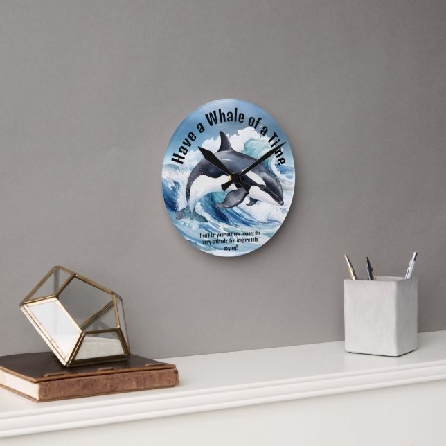 Horloge Ronde "Passez un moment formidable" Expression clé avec  (Bureau)