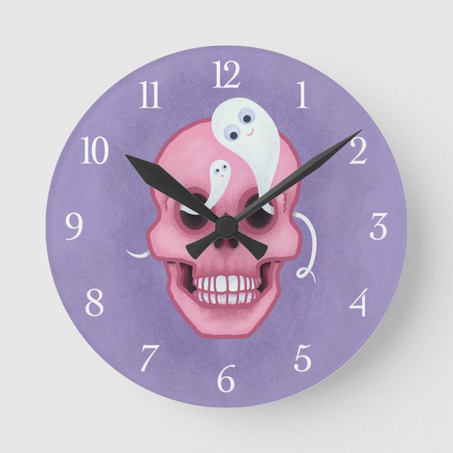 Horloge Ronde Pastel goth skull (Recto)