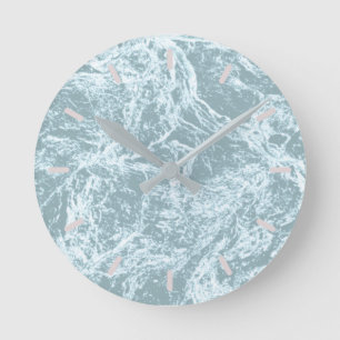 Horloge Ronde Pastel Light Turquoise Abstrait