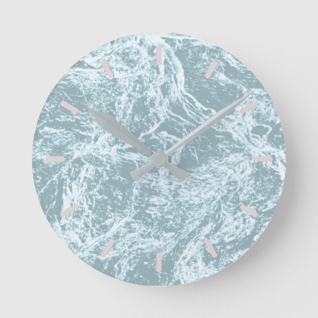 Horloge Ronde Pastel Light Turquoise Abstrait (Recto)