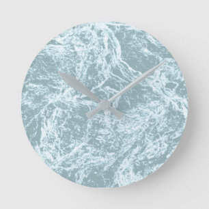 Horloge Ronde Pastel Light Turquoise Abstrait