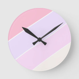 Horloge Ronde Pastel Stripes