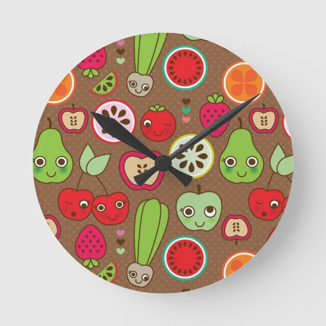Horloge Ronde Pastilles de fruits (Recto)