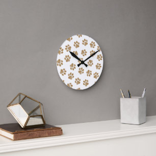 Horloge Ronde Pâtes de chien, Pâtes de chien, Pâtes d'or orange