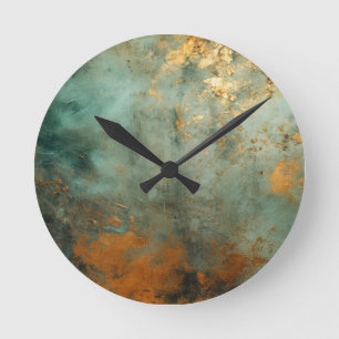 Horloge Ronde Patina de cuivre rustique