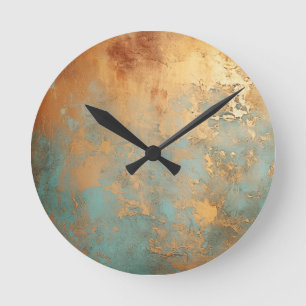 Horloge Ronde Patina de cuivre rustique