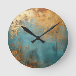 Horloge Ronde Patina de cuivre rustique