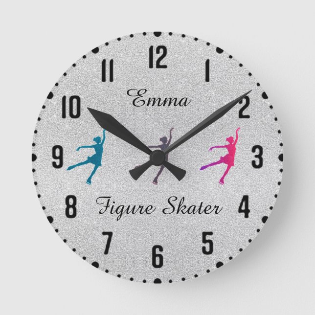 Horloge Ronde Patinage artistique pour filles / Patinage sur gla (Recto)