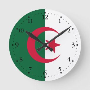 Horloge Ronde Patriotic Algerian Flag
