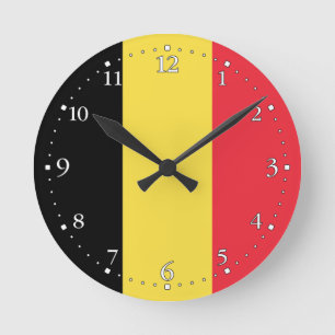 Horloge Ronde Patriotic Belgian Flag