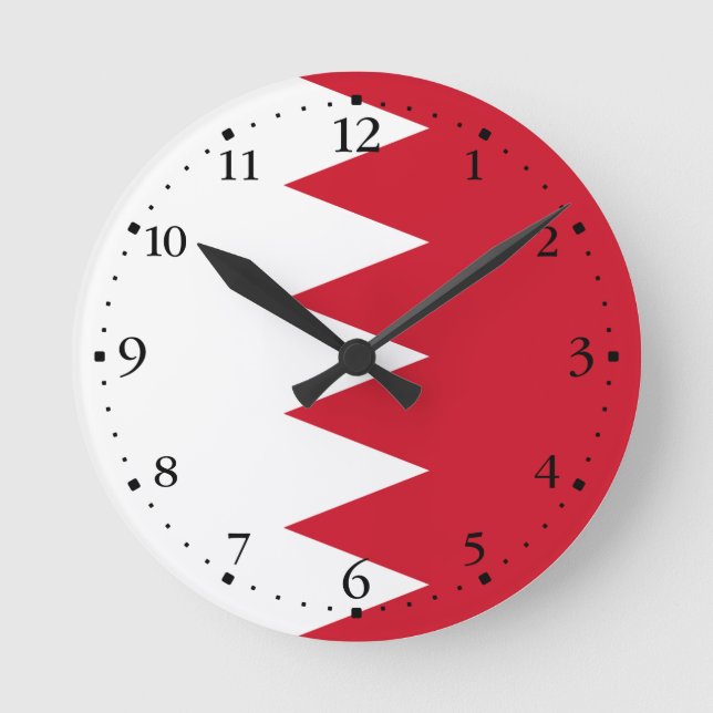 Horloge Ronde Patriotic Flag of Bahrain Round Clock (Recto)