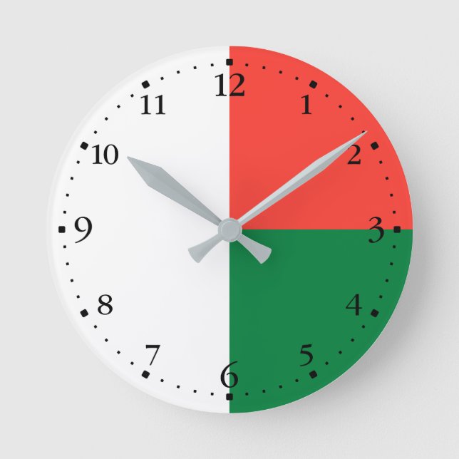 Horloge Ronde Patriotic Madagascar Flag (Recto)