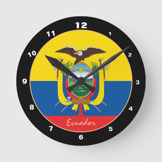 Horloge Ronde Patriotique Equateur Drapeau, Equateur Accueil / D (Recto)
