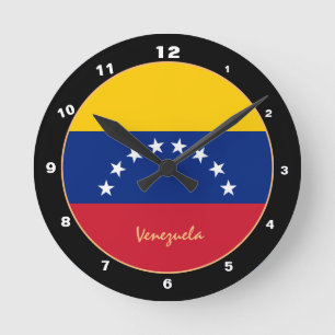 Horloge Ronde Patriotique Venezuela Drapeau, Venezuela Accueil /