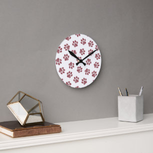 Horloge Ronde Patrouilles de Doodle, Paws de Chien, Paws De Bour