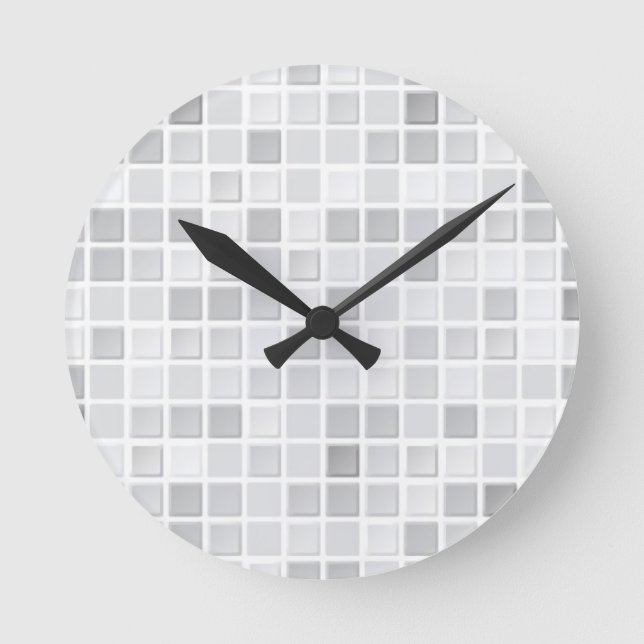 Horloge Ronde Pattern de Gray Tiles (Recto)