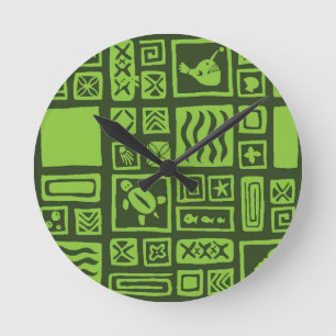 Horloge Ronde Pattern de Tiki