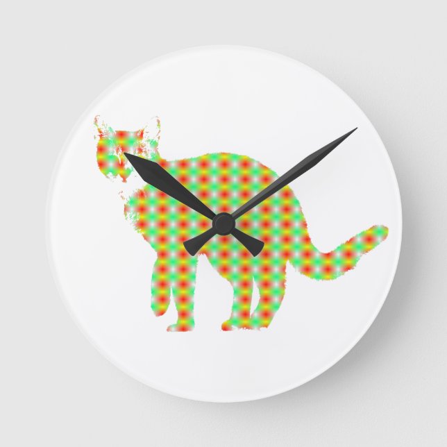 Horloge Ronde Patterned Cat (Recto)