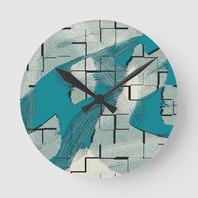 Horloge Ronde Patterns bleus (Recto)