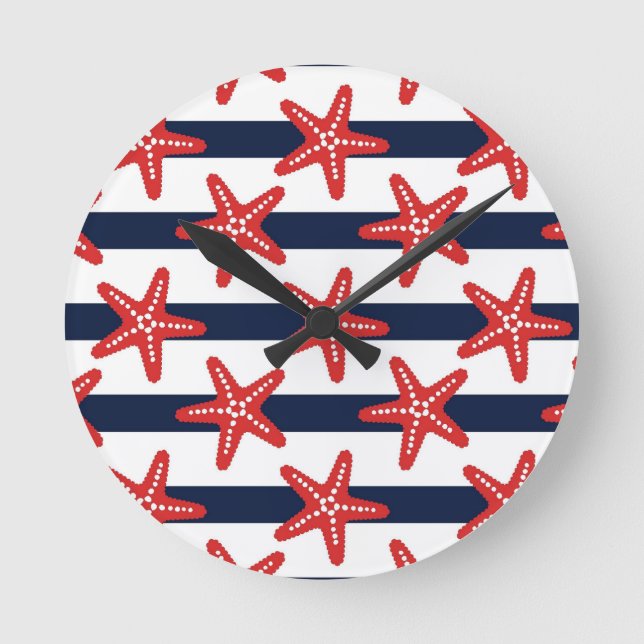 Horloge Ronde Patterns de Stars And Stripes (Recto)