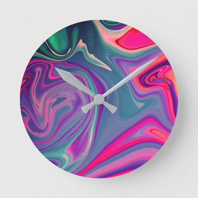 Horloge Ronde Patters bleus bleus Green Abstract (Recto)