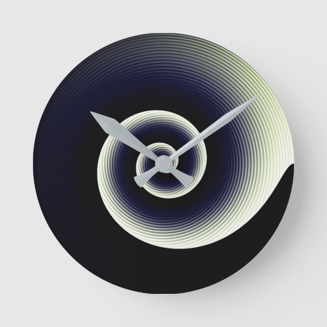 Horloge Ronde Patters bleus et bleus verts (Recto)