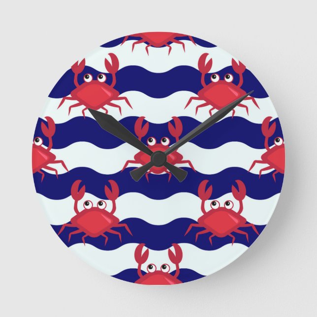 Horloge Ronde Patters de Happy Crabs (Recto)