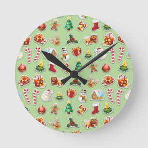 Horloge Ronde Patters de Noël