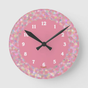 Horloge Ronde Patters de Pink Mosaic