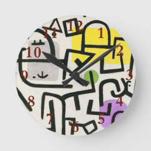 Horloge Ronde Paul Klee Rich Harbor Expressionnisme abstrait