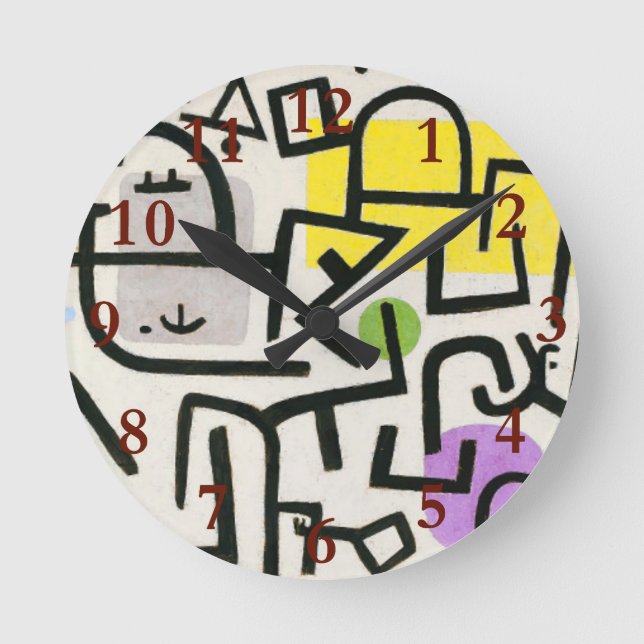 Horloge Ronde Paul Klee Rich Harbor Expressionnisme abstrait (Recto)